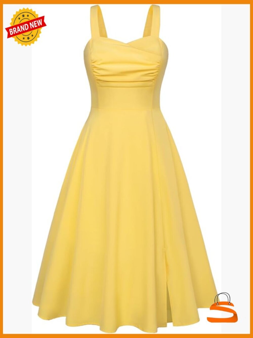 Vintage 1950s Summer Sleeveless Ruched Midi Dress